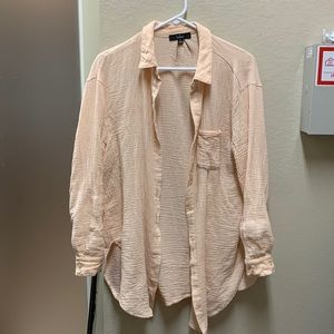 Peach oversized button up top size M